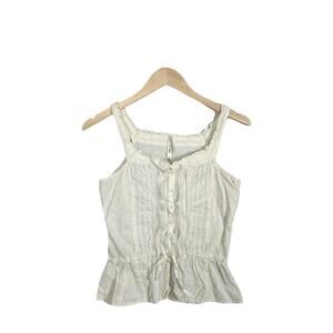 Aeropostale Cream Eyelet Button-Front Camisole